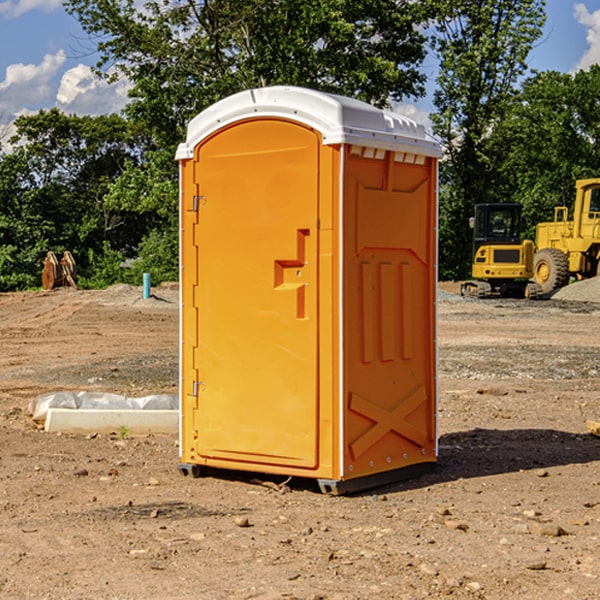 how often are the porta potties cleaned and serviced during a rental period in Dupo